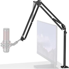 ذراع ميكروفون منخفض المستوى من InnoGear، حامل ذراع ميكروفون لـ Fifine AM8 K669B Elago Blue Yeti HyperX QuadCast AT2020 Shure SM58 SM7B، حامل ميكروفون مع محول ميكروفون 3/8 بوصة إلى 5/8 بوصة