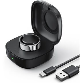 Wireless Charging Case Size 8, Compatible with Oura Ring Gen3 Heritage/Horizon, 600mAh Portable Charger Dock with Indicator Light, Charging Box for Smart Ring with Travel Storage Bag（Black）