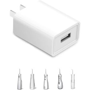 الماء اختيار شاحن USB لـ Waterpik WP-580 WP-582 ION ، NICWELL ، ORALFREE ، COSLUS ، BITVAE ، PHILIPS WATER FLOSSER ، فقط ماء من الأسنان ، تنظيف الأسنان وخيط الشاحن C (أبيض)