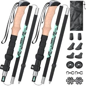 Trekking Poles for Hiking I Carbon or Aluminum Hiking Poles Ultra Lightweight I Adjustable Trekking Poles for Women and Men with Cork Grip