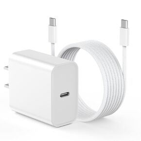 iPhone 16 Charger Fast Charging, [MFi Certified] 20W Type C Fast Charger Block with 6FT Woven USB C to C Charging Cable Compatible for iPhone 16/16 Plus/16 Pro/16 Pro Max/15/15 Plus/15 Pro/15 Pro Max