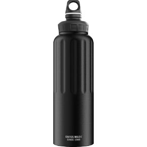 SIGG - Aluminum Sports Water Bottle - WMB Traveller Black - ClimatePartner Certified - Suitable for Carbonated Beverages - Leakproof - Lightweight - BPA Free - 51 Oz