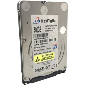 MaxDigital 500GB 5400RPM 16MB Cache SATA 6Gb/s 7mm 2.5in Notebook/Mobile Hard Drive (MD500GLSA1654S) - 2 Year Warranty