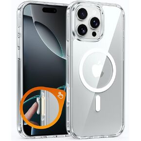 FNTCASE for iPhone 16 Pro Case: iPhone 16 Pro Phone Clear Case Military Grade Drop Protection Anti Yellowing Cell Phone Cover - Rugged Shockproof Protective Bumper Transparent Cases(Clear)