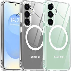 Oterkin Magnetic for Samsung Galaxy S25 Ultra Case Clear [Compatible with MagSafe][Anti-Yellowing][Built-in 4 Airbags][Military Grade Protection][Shockproof Slim] S25 Ultra Phone Case (Clear)