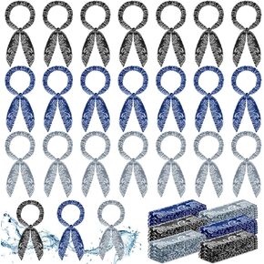 Silkfly 24 Pcs Ice Cooler Scarf Cooling Neck Wraps Cooling Bandana Cooling Headbands for Men Women Neck Bandanas for Summer