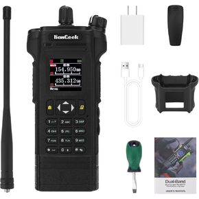 APX-8000 12W Dual Band Radio VHF UHF Walkie Talkie with Dual PTT Duplex Working Mode (Black)