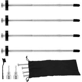 15 Pcs 12" | Hex Pegs Drillable Tent Stakes, Heavy Duty Hex Drillable Threaded Tent Pegs for Ultimate Stability, for Camping, Travel, Grassland, Canopies,Awnings & Garden, with Hex Tool & Storage Bag