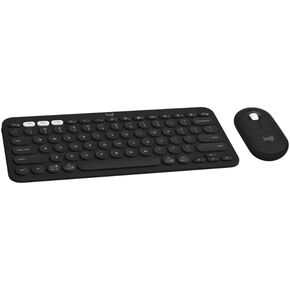 Logitech Slim Bluetooth Combo ، لوحة المفاتيح اللاسلكية والماوس ، الهادئ والمحمول ، قابل للتخصيص ، بلوتوث ، تبديل سهلة لنظام التشغيل Windows و MacOS و iPados و Chrome - Black (متجدد)