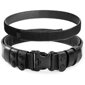 VISMIX Basketweave Police Duty Belt 2" Hook Lining Leather Duty Belts Law Enforcement w/1.5" Loop Inner Belt（30-35"）