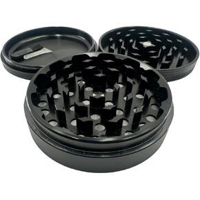 Herb grinder. Four inch grinder allows you to easily grind your herbs at home. Black 3 Layer Grinder is Aluminum Alloy. 4 inches / 100mm (NO Screen Catcher) (4 Inches/Black)