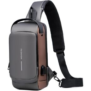 حقيبة حبال مضادة للسرقة للرجال نساء ، كلمة مرور مضادة للسرقة مع حقيبة Crossbody مع USB شحن ميناء مقاومة للماء حقيبة كروسة حبال للمشي لمسافات طويلة ركض على ركض السفر