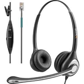 Wantek Cisco Phone Headset with Microphone Noise Cancelling & Mute Switch, RJ9 Telephone Headsets Compatible with Cisco Office Landline Phones 7821 7942G 7931G 7940 7960 7961G 7975G 8811 8861 9951 in Kuwait