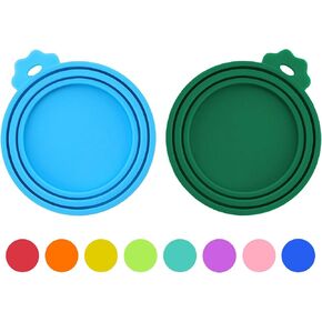2 Pack Pet Food Cans Lids, Silicone Food Can Covers for Dog and Cat, BPA Free/Food Safe/Universal, One Fit Most Standard Size Food Can Top Blue/Purple, CWGTG01 in Saudi Arabia