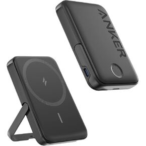 Anker MagGo Magnetic Wireless Charging 5,000mAh Power Bank 2-Pack – Portable Charger with Built-in Kickstand, 7.5W Wireless Charging for iPhone 12, 13, 14, 15 & Newer, Compact & Travel-Friendly