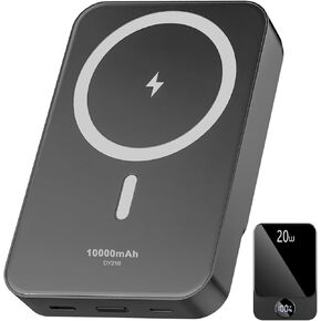 Magnetic Portable Charger, 10000mAh Power Bank with PD20w Fast Charging, USB C in&Out Battery Pack, Compatible with Mag-Safe for iPhone 16/15/14/13/12 Series, Samsung, Android, and More