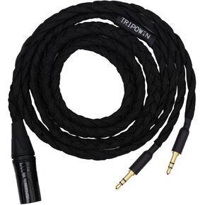 Linsoul Tripowin GranVia Upgraded OFC Headphone Replacement Cable, Dual 3.5mm Connector to 4Pin XLR Balanced Stereo Headphone Cable,for HE4XX/HE-400i/HE400se/ HarmonicDyne Zeus/Goldplanar(4.92ft)