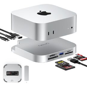 Mac Mini M4 Dock for Photographers, USB 3.2 10Gbps CFexpress Type B/Type A Card Reader, SD/TF 4.0 Slot, M.2 NVMe SSD Enclosure,10Gbps USB-C, 5Gbps USB-A*2,for Content Creators, Professional Filmmakers