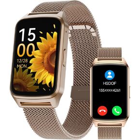 Smart Fitness Watch for Women, Activity Tracker, Calorie Step Counter Pedometer IP68 Waterproof for Android and iPhone (Golden, 1.57)