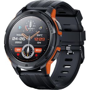 Gravity C25 1.43" AMOLED Smartwatch with Always-On Display, Bluetooth Call, AI Voice, 100+ Sports Modes, Heart Rate & Sleep Monitor, 1 ATM Waterproof, Fitness Tracker for iOS & Android (Orange)