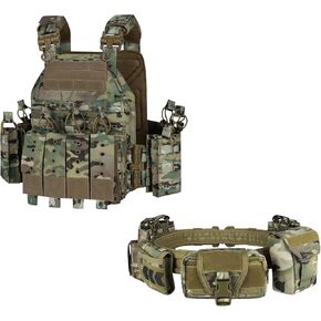YAKEDA Tactical Quick Release Vest for Training with Tactical Battle Belt