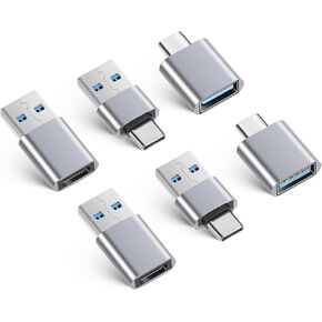 Vin Beauty 6 Pack USB A Male to USB C Male, Adapters for Multiple Devices, Type-C to 3.0 Female Converter Connector
