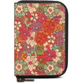 maogoam for MagSafe Wallet Women, Zipper Magnetic Cards Holder Wallet, Stronger Magnetic Wallet for iPhone 16/15/14/13/12, Leather Wallet Fit 5-7 Cards and Cash, Coin, RFID Blocking, Gerbera