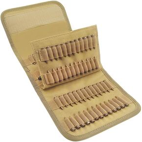 100 Rounds Molle Rifle Pistol Bullet Cartridge Ammo Pouch Ammunition Shell Carrier Holder Storage Case Waist Bag for .22 LR .17HMR .222 .223 Cal 5.56mm
