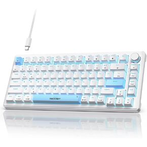 TECKNET Wired Gaming Keyboard, RGB Backlit Keyboard with Volume Buttons, USB Tpye C Mechanical Keyboard has 7-Color Backlit+20 Lighting Effects, LED Computer Keyboard for PC Laptop Mac Gamer