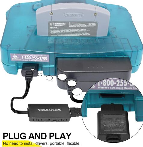 Nintendo64 إلى HDMI Converter ، HD Link Cable N64 إلى تلفزيون HDMI جديد ، سدادة وتشغيل ، استعادة شاشة اللعبة in Saudi Arabia