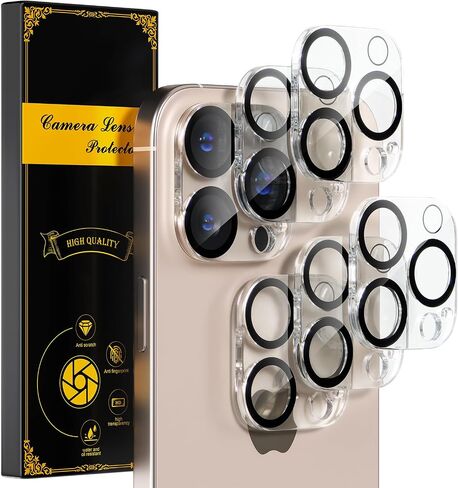 beuxece for 6 Pack iPhone 16 Pro/iPhone 16 Pro Max Camera Lens Protector [Drop Protection] [Case Friendly] [Easy Installation] 9H Tempered Glass Camera Screen Protector Cover Accessories, Clear in Kuwait