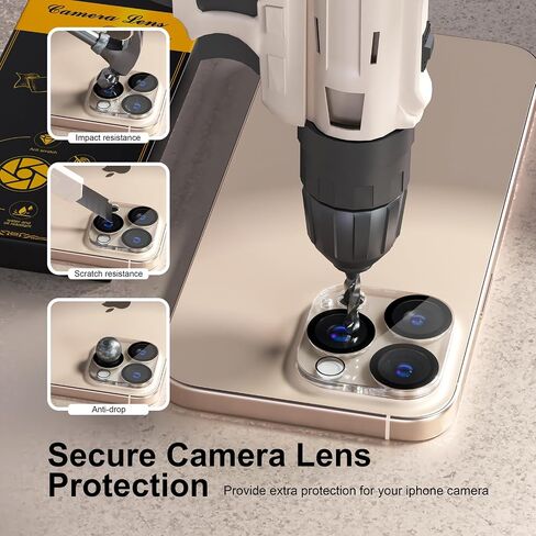 beuxece for 6 Pack iPhone 16 Pro/iPhone 16 Pro Max Camera Lens Protector [Drop Protection] [Case Friendly] [Easy Installation] 9H Tempered Glass Camera Screen Protector Cover Accessories, Clear in Kuwait