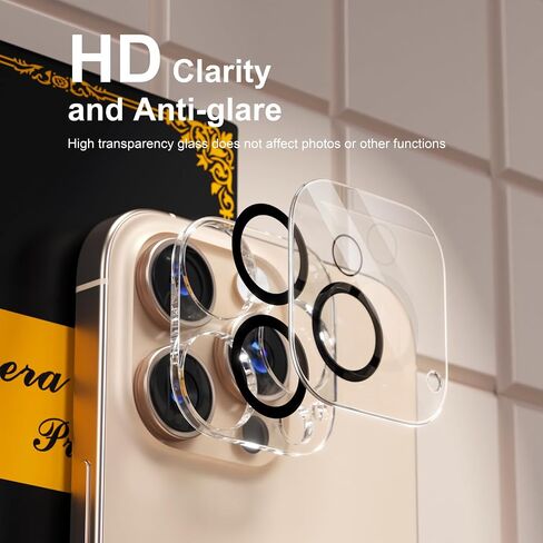 beuxece for 6 Pack iPhone 16 Pro/iPhone 16 Pro Max Camera Lens Protector [Drop Protection] [Case Friendly] [Easy Installation] 9H Tempered Glass Camera Screen Protector Cover Accessories, Clear in Kuwait
