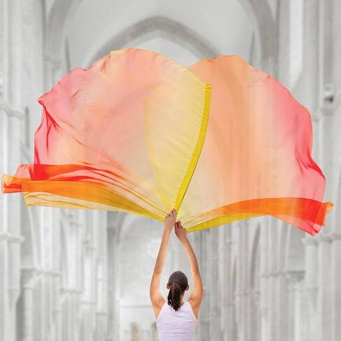 Baisdan 54"x54" Worship Flags for Dance Church, Praise Dance Flag, Praise Flags with Flexible Rods & Storage Bag, Set of 2, White-Pink-Purple in Saudi Arabia