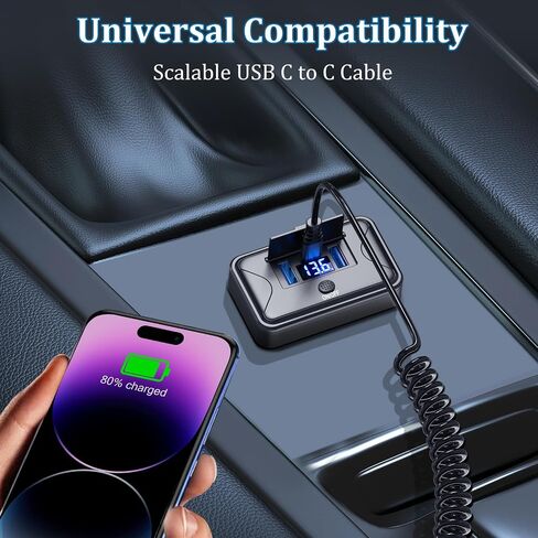 2 Pack 72W 12V USB Outlet Panel Wall Mount Qidoe Dual Quick Charger & 36W PD Surface Mount Car USB Port with Voltmeter Button Switch for Car Bus RV Truck in Kuwait