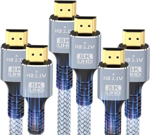 8K 10K 4K HDMI Cable 48GBPS 10ft/3M ، معتمدة للغاية عالية السرعة HDMI Cable Cord-4K@120Hz 8K@60Hz ، DTS: X ، HDCP 2.2 و 2.3 ، HDR 10 متوافق مع ROKU TV/PS5/HDTV/Blu-Ray (1) in Kuwait