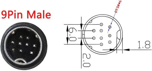 S-Video Cable Din 9Pin Male 90 Degree to Male Extension Cable Lead for Projector, VCR, DVD Receiver, Camcorders (1.5 Meter) in Saudi Arabia