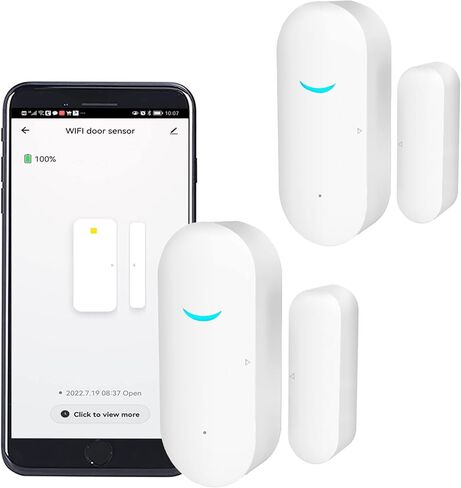 4 Pack WiFi Door Window Sensor Detector: Wireless Security Alarm Door Sensor, Tuya Door Open Contact Sensor, Compatible with Alexa,Google Home,Siri, Smart Door Sensors for Home Business Security in Saudi Arabia