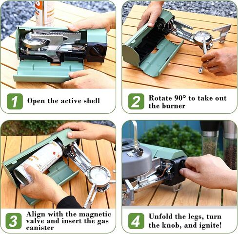 Portable Camping Stove, 2600W Portable Stove, Foldable Camp Stove, Outdoor Gas Stove, Butane Stove, Backpacking Stove with Storage Bag for Camping, Hiking, Picnic, Backpacking, RV in Saudi Arabia