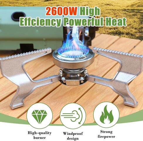 Portable Camping Stove, 2600W Portable Stove, Foldable Camp Stove, Outdoor Gas Stove, Butane Stove, Backpacking Stove with Storage Bag for Camping, Hiking, Picnic, Backpacking, RV in Saudi Arabia