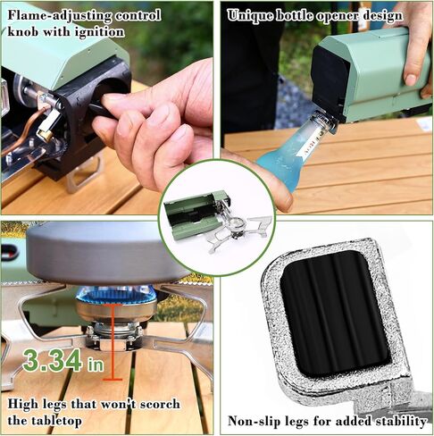 Portable Camping Stove, 2600W Portable Stove, Foldable Camp Stove, Outdoor Gas Stove, Butane Stove, Backpacking Stove with Storage Bag for Camping, Hiking, Picnic, Backpacking, RV in Saudi Arabia
