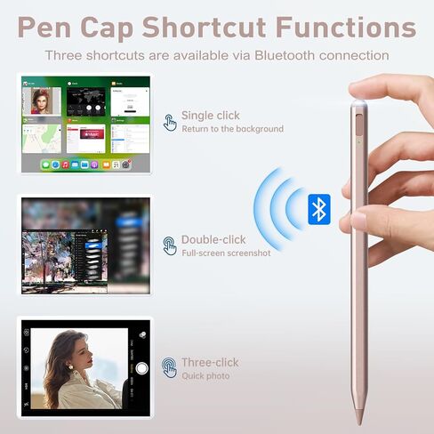 Stylus Pen for iPad, Uogic Palm Rejection, Faster Charge, for iPad 6th/7th/8th/9th/10th, Air 3rd/4th/5th/M2, Pro M4/11/12.9", Air 3rd/4th/5th, Mini 5th/6th in Kuwait