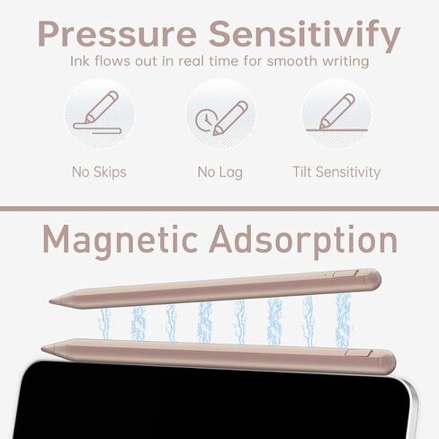 Stylus Pen for iPad, Uogic Palm Rejection, Faster Charge, for iPad 6th/7th/8th/9th/10th, Air 3rd/4th/5th/M2, Pro M4/11/12.9", Air 3rd/4th/5th, Mini 5th/6th in Kuwait