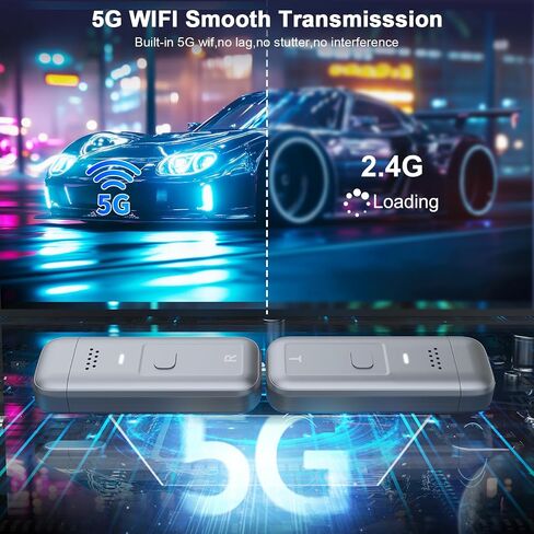 HDMI Wireless Transmitter and Receiver, 100FT/30M Portable Wireless HDMI Extender, 4K Decode 1080P@60Hz Output, Support 2.4/5G for Streaming Media Video/Screen from Laptop to Multiple HDTVs/Monitor in Saudi Arabia