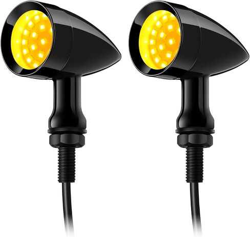 PBYMT 2 قطعة دراجة نارية رصاصة 24 LED أضواء إشارة الانعطاف الأمامية العنبر SMD وميض 8 مم فتحة تثبيت متوافقة مع Honda Yamaha سوزوكي Kawasaki Harley Chopper Bobber in Kuwait