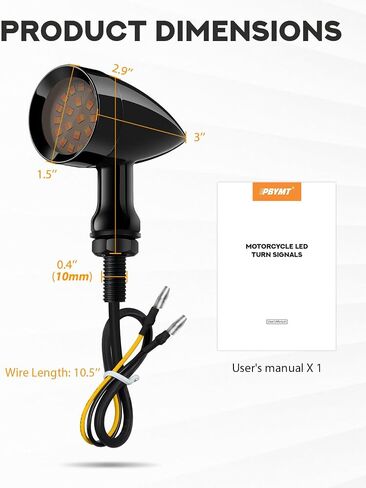 PBYMT 2 قطعة دراجة نارية رصاصة 24 LED أضواء إشارة الانعطاف الأمامية العنبر SMD وميض 8 مم فتحة تثبيت متوافقة مع Honda Yamaha سوزوكي Kawasaki Harley Chopper Bobber in Kuwait