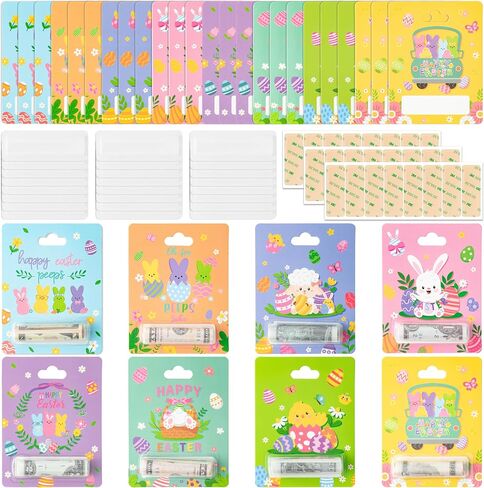 حاملي أموال عيد الفصح للحصول على هدية نقدية - 8 مجموعات بيض الأرنب Happy Easter Cards الحلي Party Party Favor in Kuwait