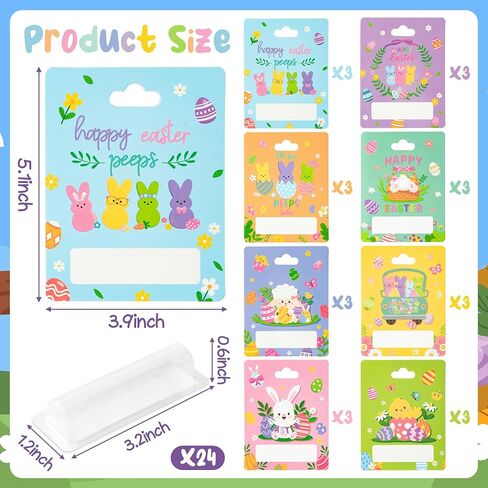 حاملي أموال عيد الفصح للحصول على هدية نقدية - 8 مجموعات بيض الأرنب Happy Easter Cards الحلي Party Party Favor in Kuwait