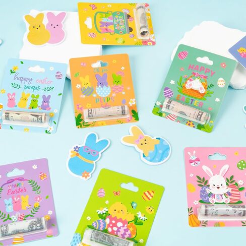 حاملي أموال عيد الفصح للحصول على هدية نقدية - 8 مجموعات بيض الأرنب Happy Easter Cards الحلي Party Party Favor in Kuwait