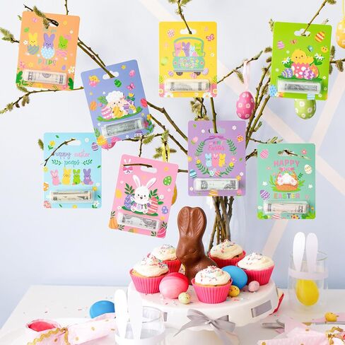 حاملي أموال عيد الفصح للحصول على هدية نقدية - 8 مجموعات بيض الأرنب Happy Easter Cards الحلي Party Party Favor in Kuwait